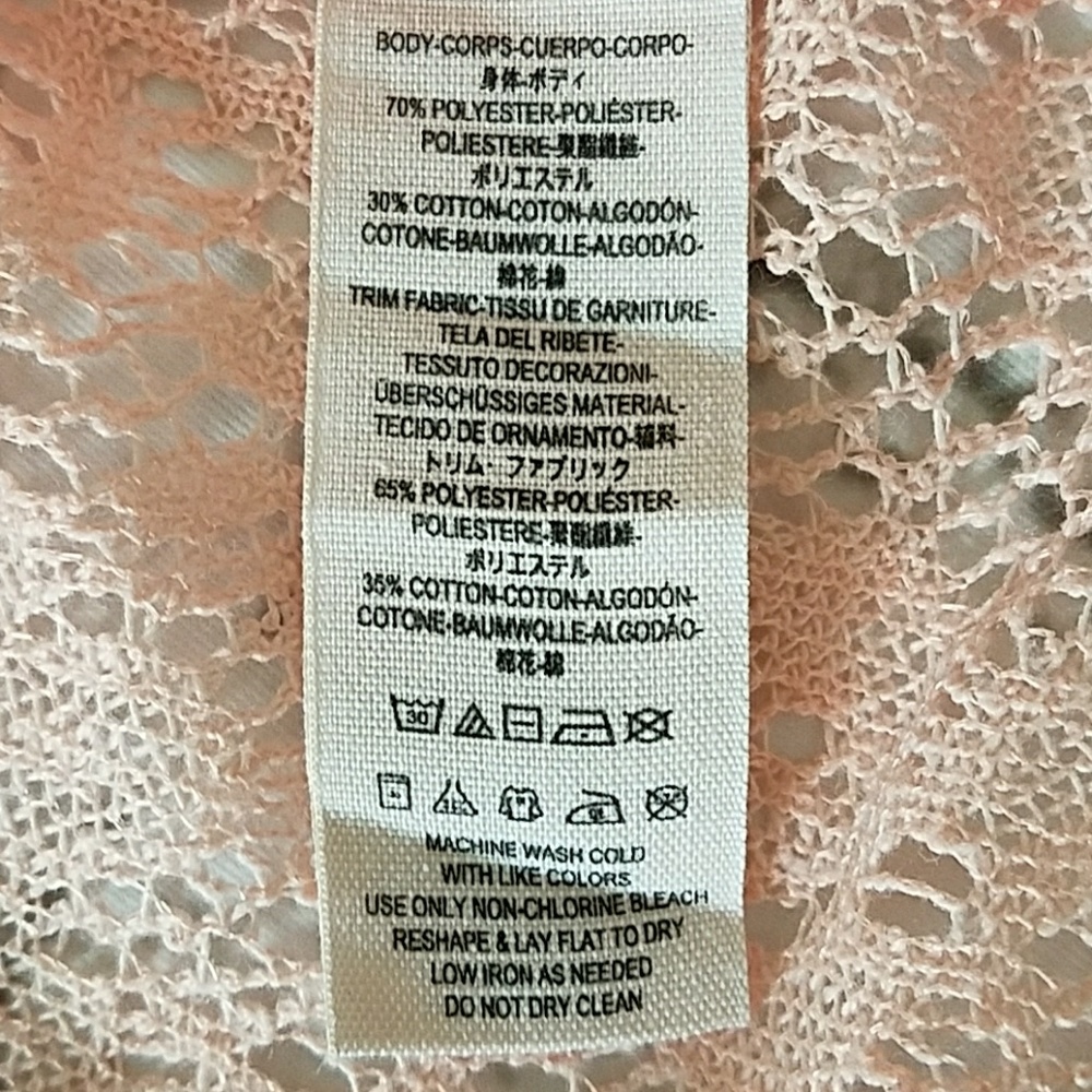 Free People Peach lace layered tank sz M - Picture 8 of 8